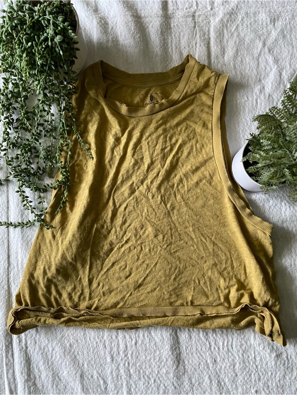 FP Movement by Free People Mustard Yellow Cropped Muscle Tank